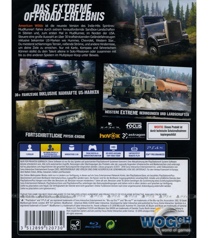 بازی MudRunner American Wilds Edition کارکرده - پلی استیشن 4