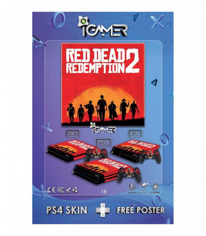 اسکین PS4 اسلیم طرح Red Dead 2