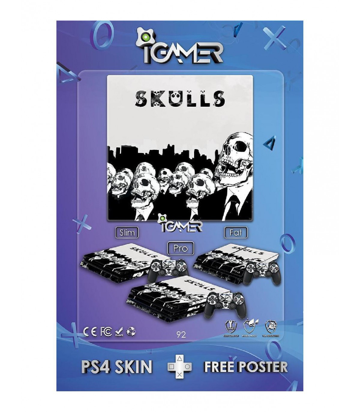 اسکین PS4 اسلیم طرح Skulls