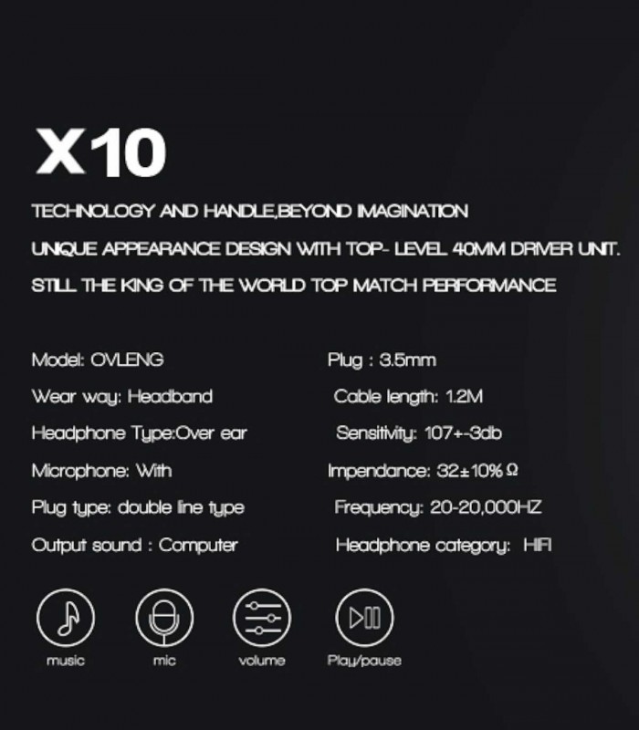 OVLENG X10 هدست بازی سیم دار با میکروفن مناسب PS4, Xbox One
