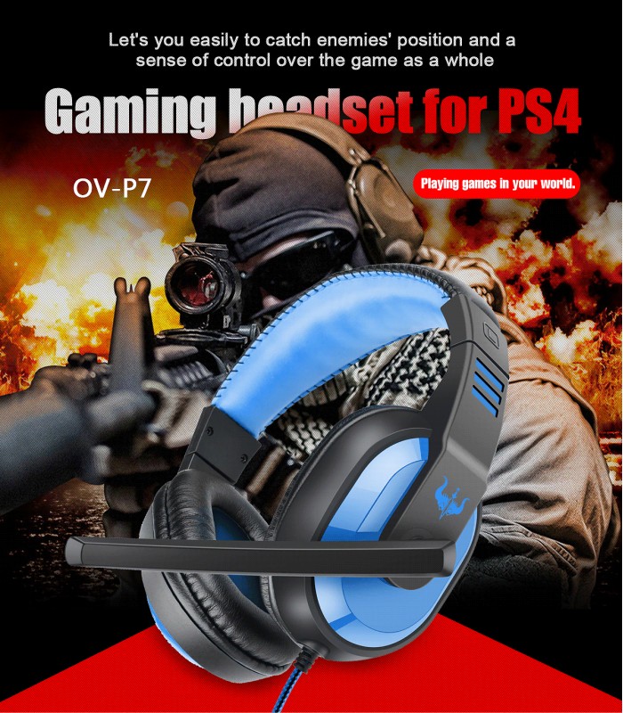 OVLENG OV-P7 هدست بازی سیم دار با میکروفن مناسب PS4, Xbox One