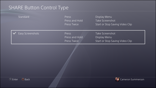 اسکرین شات از صفحه تلویزیون در دستگاه ps4