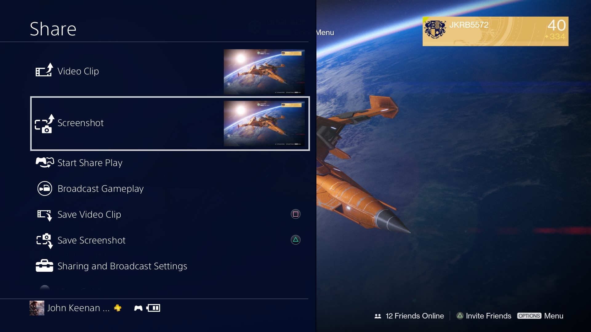 اسکرین شات از صفحه تلویزیون در دستگاه ps4