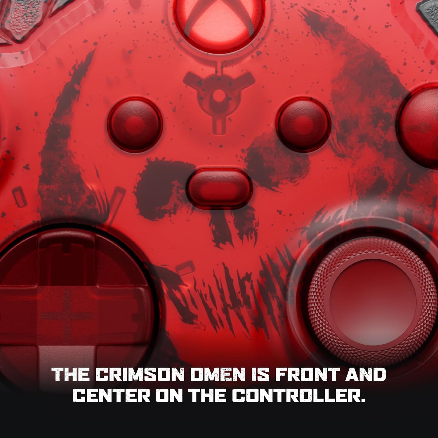 نشان جمجمه Crimson Omen در مرکز دسته Gears of War E-Day