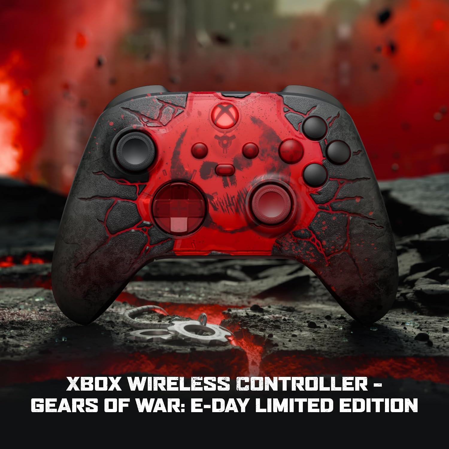 دسته Gears of War E-Day روی خاکستر نبرد و پلاک های جنگی COG Tags