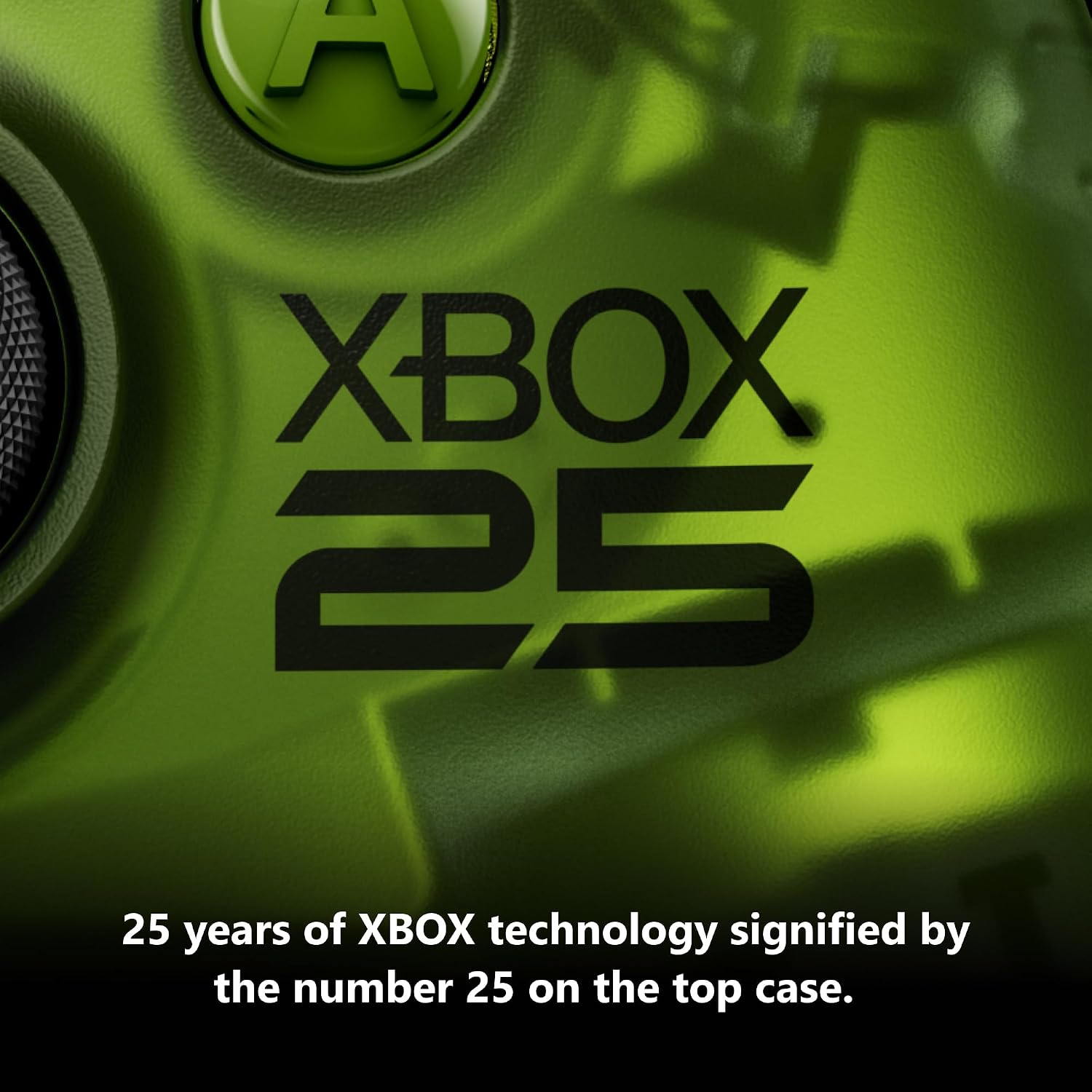 نشان یادبود XBOX 25 بر روی بدنه دسته ایکس باکس